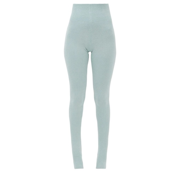 NWT Le Ore Rimini Stirrup Cuff Blue Marled Leggings Size Small - Picture 6 of 14